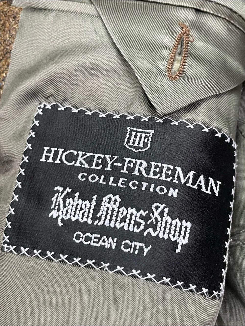 Hickey Freeman Brown Plaid Wool Sport Coat